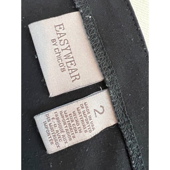 Chicos Easywear Abstract Tunic Top 2 Large Shirt Blouse Asymmetrical Slinky - Picture 2 of 9